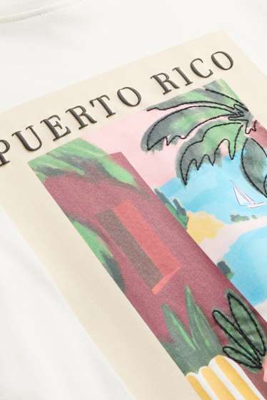 Damen - T-Shirt - Relaxed Fit - cremeweiß