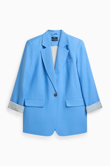 Women - Business blazer with linen content - regular fit - light blue