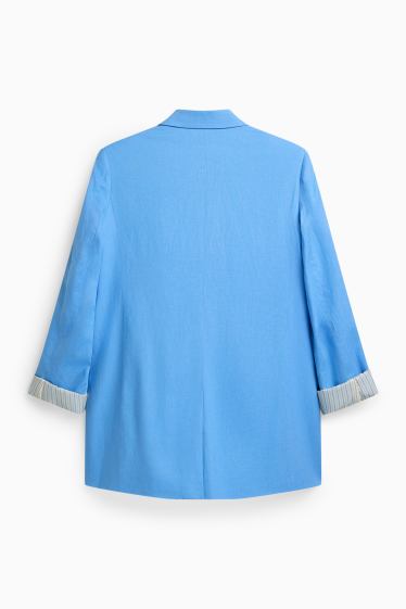 Women - Business blazer with linen content - regular fit - light blue