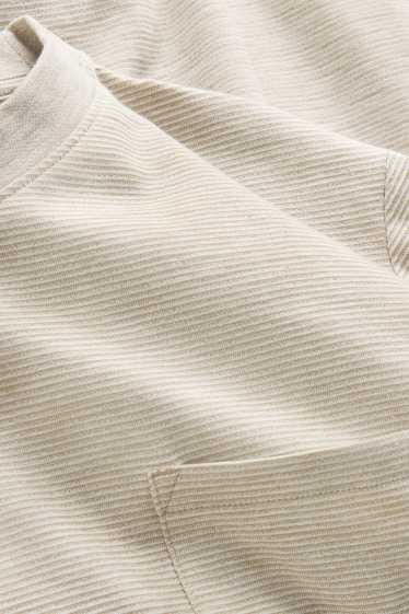 Hommes - T-shirt - regular fit - à rayures - marron