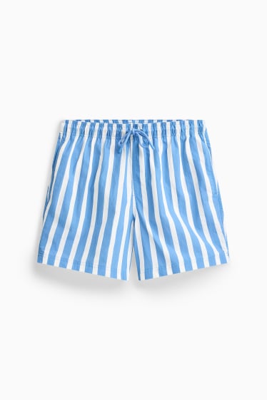 Hommes - Short de bain - à rayures - bleu / blanc