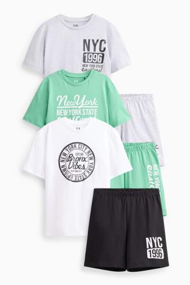 Děti - chlapci - Pyžamo - šedá/zelená