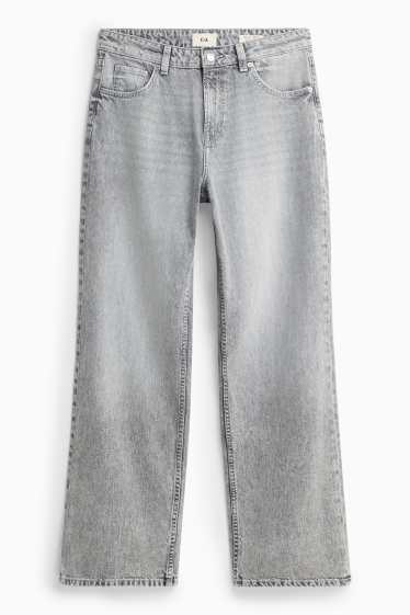 Dámské - Baggy jeans - mid waist - džíny - světle šedé