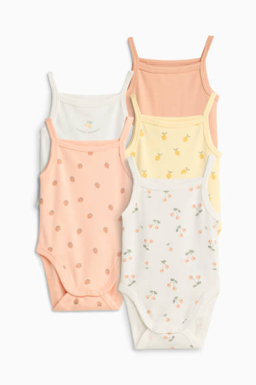 Baby Mädchen - Multipack 5er - Früchte - Baby-Body - hellorange