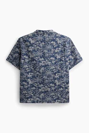 Pánské - Košile - regular fit - se vzorem - tmavomodrá