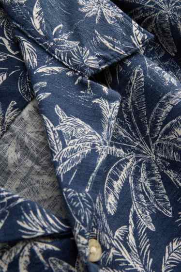 Pánské - Košile - regular fit - se vzorem - tmavomodrá