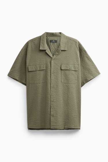 Herren - Hemd - Relaxed Fit - Reverskragen - grün