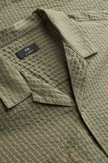 Herren - Hemd - Relaxed Fit - Reverskragen - grün