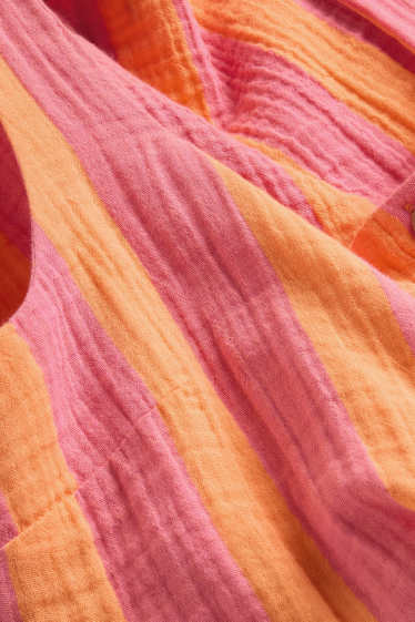 Damen - Blusentop - gestreift - rosa / orange