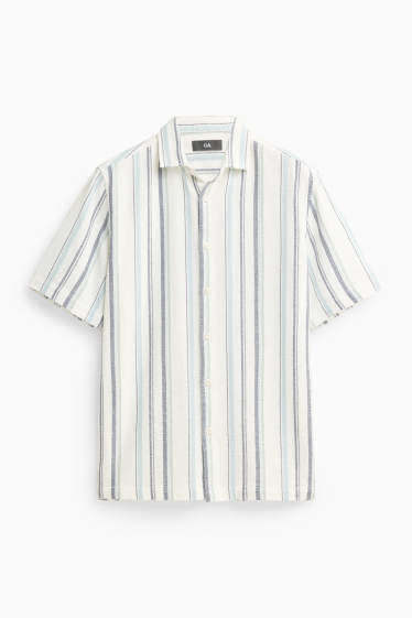 Bărbați - Cămașă - regular fit - cu dungi - albastru deschis