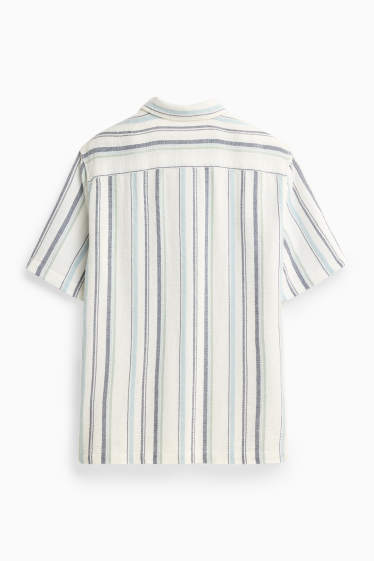 Bărbați - Cămașă - regular fit - cu dungi - albastru deschis