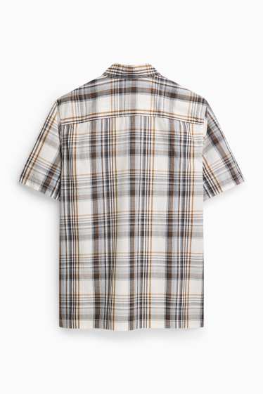 Herren - Hemd - Regular Fit - Kent - kariert - grau