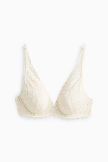 Women - Underwire bra - PLUNGE - padded - cremewhite