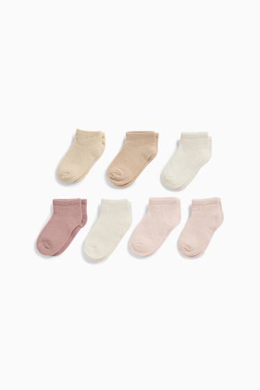 Baby Mädchen - Multipack 7er - Baby-Socken - strukturiert - hellrosa