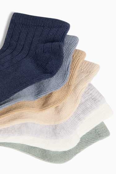 Baby Buben - Multipack 7er - Baby-Socken - gerippt - blau  / beige