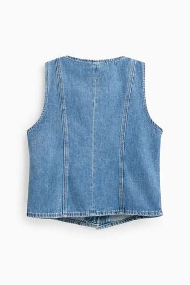 Dámské - Džínová vesta - se zúženým pasem - džíny - modré