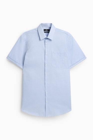 Hommes - Chemise - regular fit - col kent - sans repassage - à motif - bleu clair
