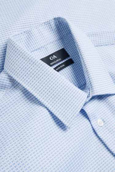 Hommes - Chemise - regular fit - col kent - sans repassage - à motif - bleu clair