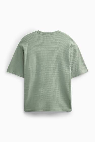 Herren - T-Shirt - Oversized - strukturiert - grün