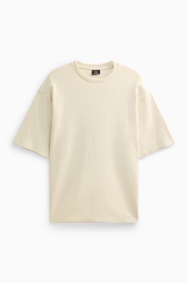 Herren - T-Shirt - Oversized - strukturiert - beige