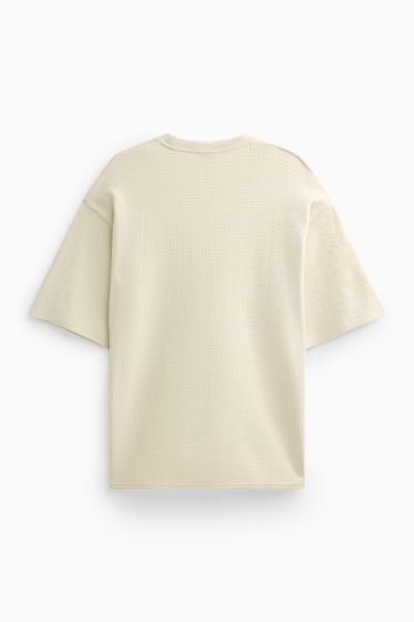 Herren - T-Shirt - Oversized - strukturiert - beige