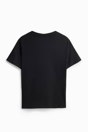 Donna - T-shirt - regular fit - effetto brillante - nero
