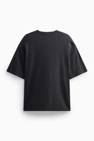 Herren - T-Shirt - Oversized - strukturiert - schwarz