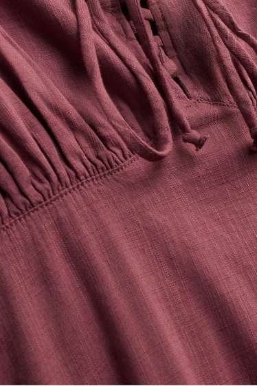 Damen - Empirekleid - dunkelrosa