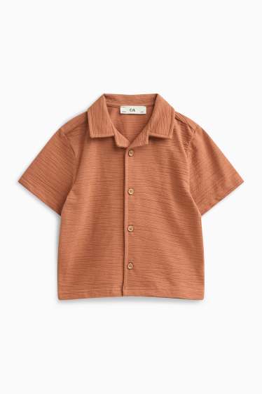 Kinder Jungen - Hemd - strukturiert - braun