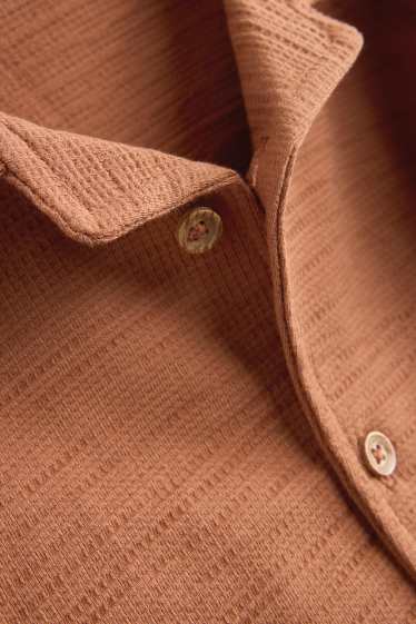Kinder Jungen - Hemd - strukturiert - braun