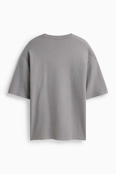 Herren - T-Shirt - Oversized - strukturiert - grau