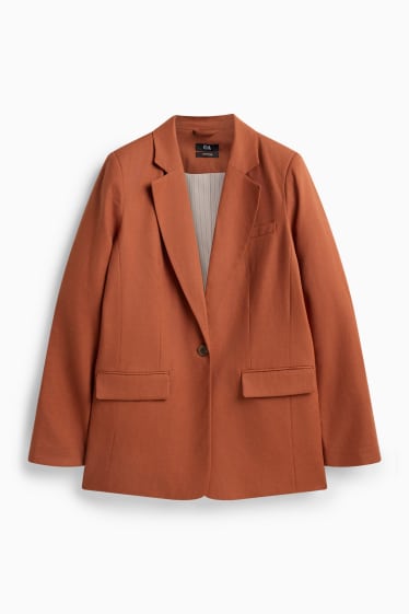 Damen - Business-Blazer mit Leinen-Anteil - Regular Fit - braun