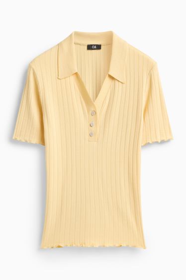 Femei - Tricou polo - galben deschis