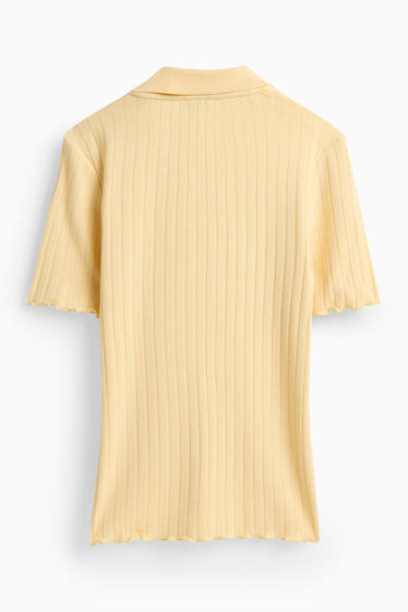 Femei - Tricou polo - galben deschis