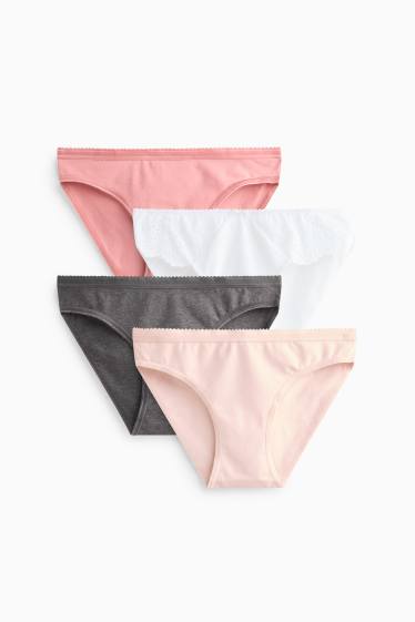 Dames - Set van 4 - slip - fuchsiarood