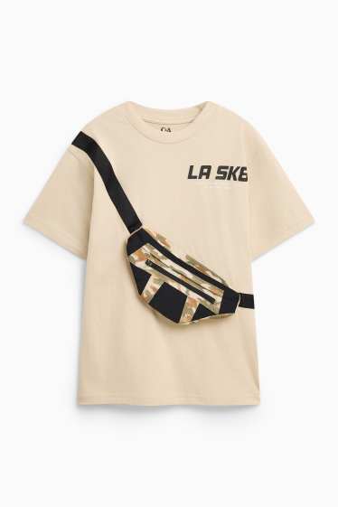 Kinder Buben - Skater - Kurzarmshirt - beige