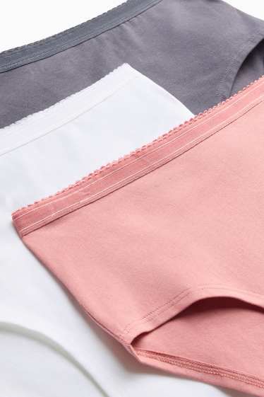 Dames - Set van 3 - slip - fuchsiarood