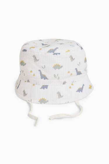 Nadó nen - Dinosaures - barret per a nadó - de ratlles - blanc