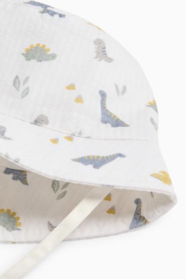 Nadó nen - Dinosaures - barret per a nadó - de ratlles - blanc