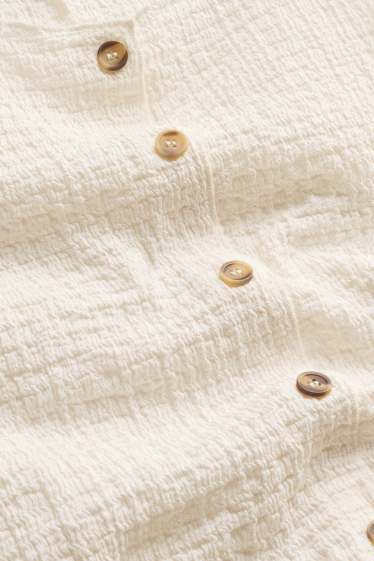 Women - Blouse top - textured - cremewhite