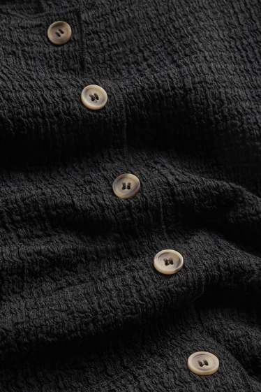 Kobiety - Top bluzkowy - fakturowany - czarny