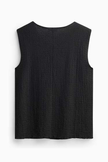 Kobiety - Top bluzkowy - fakturowany - czarny