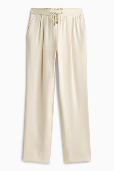 Dames - Pantalon - mid waist - tapered leg - wit
