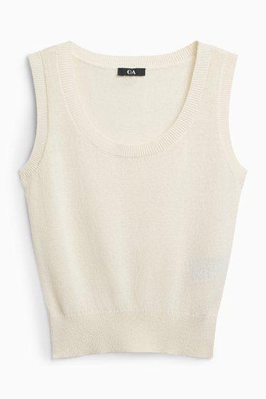 Femmes - Pull sans manches - blanc crème