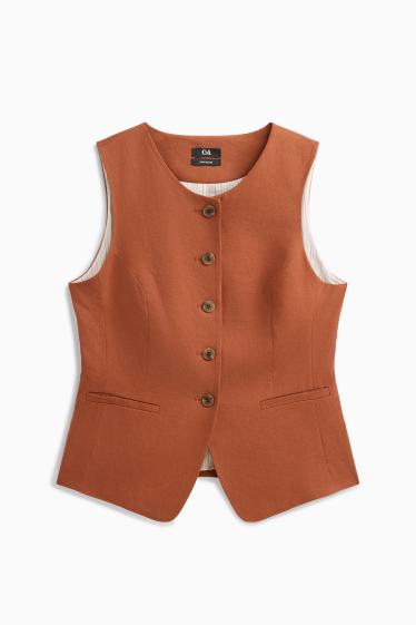 Women - Waistcoat - terracotta
