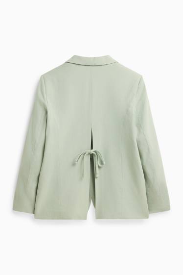 Dames - Blazer met linnengehalte - relaxed fit - groen