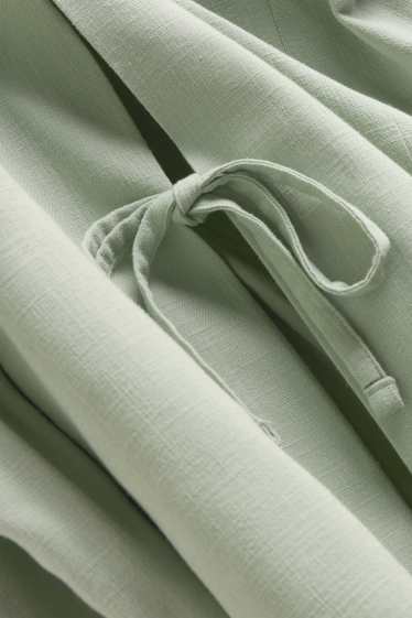 Dames - Blazer met linnengehalte - relaxed fit - groen