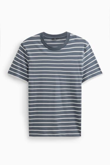 Men - T-shirt - regular fit - striped - gray