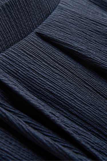 Femmes - Pantalon de jogging - texturé - bleu foncé