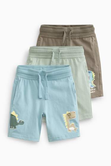 Enfants garçons - Lot de 3 - dinosaure - sweat en molleton - marron / bleu